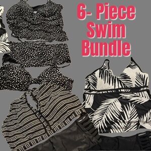 Time and Tru Black and White Swimwear Set